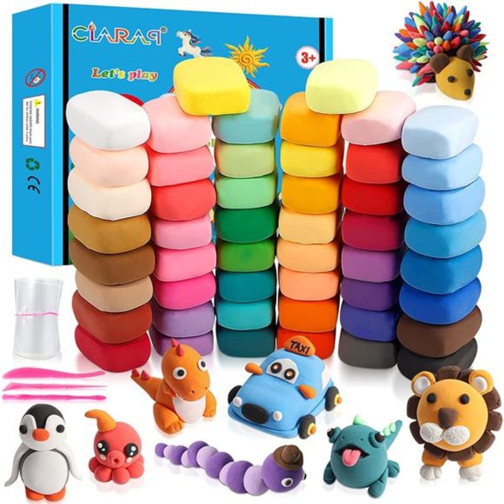 Modeling Clay Kit - 50 Colors Air Dry Ultra Light Clay, Safe & Non-Toxic for Kid